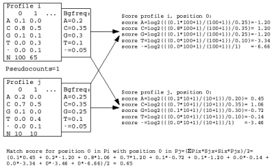 The comparison of sequence profiles